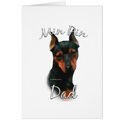 Miniature Pinscher (blk) Dad 2 Cards (Front)