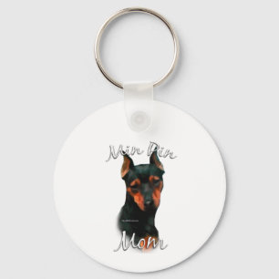 Miniature Pinscher (blk) Mom 2 Keychain