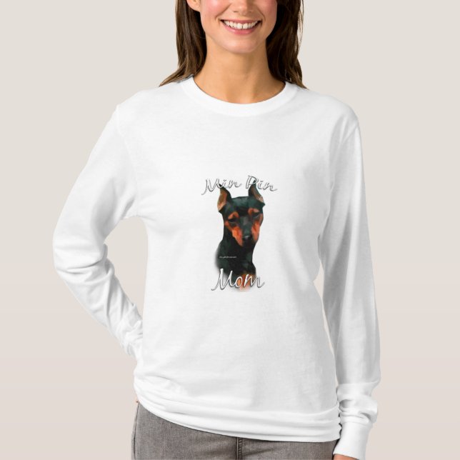 Miniature Pinscher (blk) Mom 2 T-Shirt (Front)