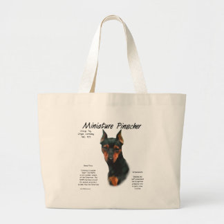 Miniature Pinscher (blk/rust) History Design Large Tote Bag