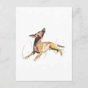 Miniature Pinscher Card, Personalized Postcard