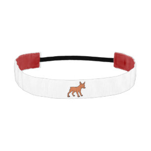 miniature pinscher cartoon red athletic headband