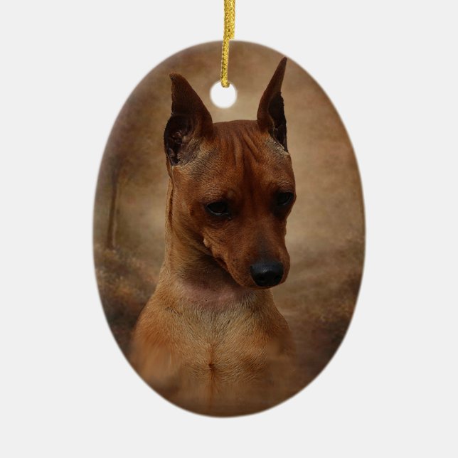 Miniature Pinscher Ceramic Ornament (Front)