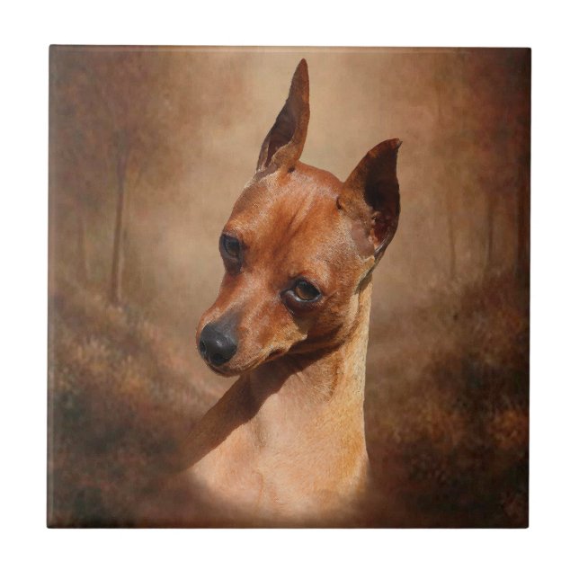 Miniature Pinscher Ceramic Photo Tile (Front)