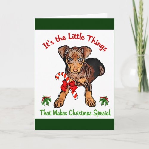 Miniature Pinscher Christmas Gifts Holiday Card
