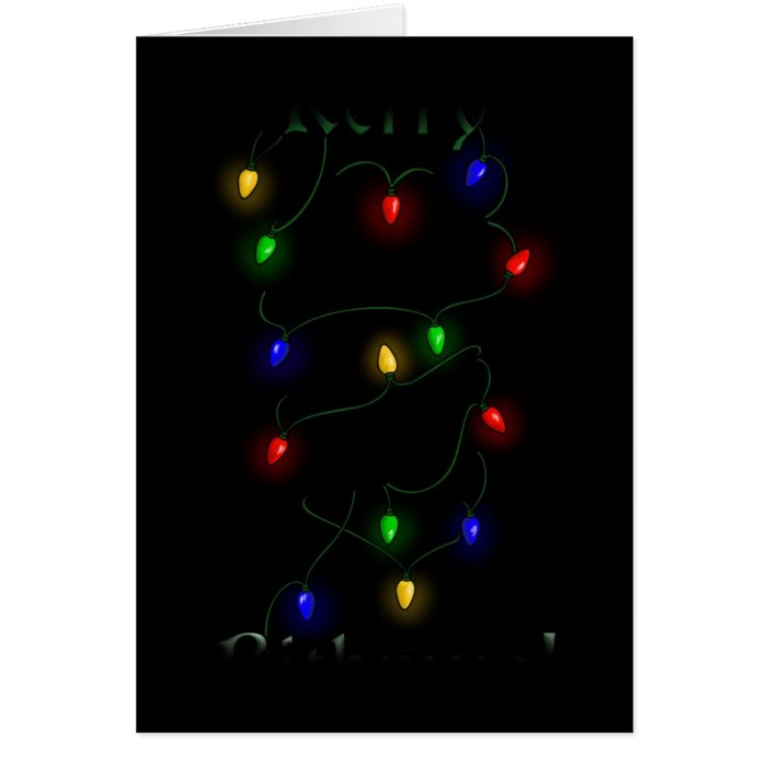 Miniature Pinscher Christmas Lights Greeting Card