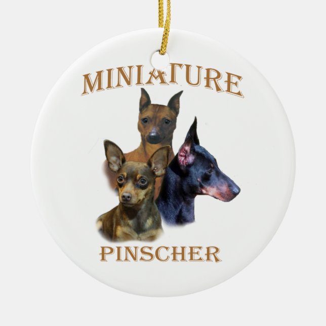 Miniature Pinscher Christmas Ornaments (Front)