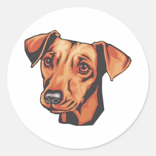 Miniature Pinscher Classic Round Sticker (Front)