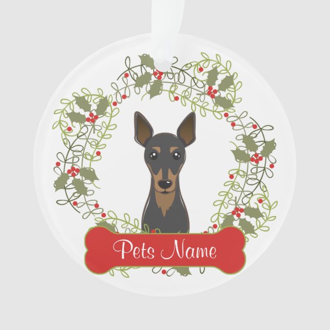 Miniature Pinscher Customizable Ornament (Front)
