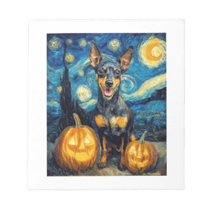 Miniature Pinscher Cute Dog Halloween Jack O Lante Notepad