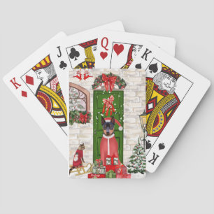 Miniature Pinscher Dog Christmas Poker Cards