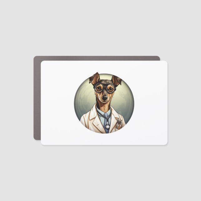 Miniature Pinscher Dog Doctor   Car Magnet (Front)