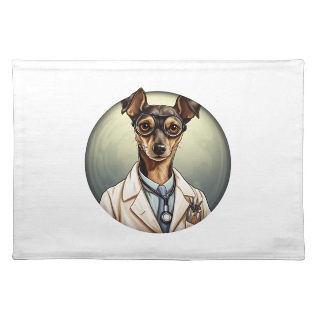Miniature Pinscher Dog Doctor   Cloth Placemat (Front)