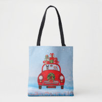 Miniature Pinscher Dog In Car With Santa Claus