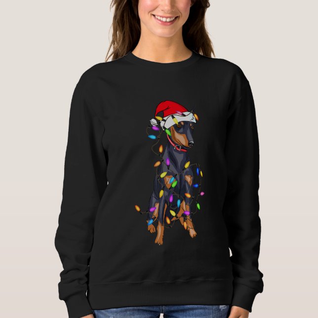 Miniature Pinscher Dog Light Decor Christmas Dog Sweatshirt (Front)