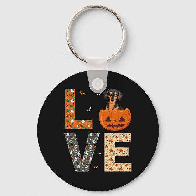 Miniature Pinscher Dog Lovers Boys Girls Halloween Keychain (Front)