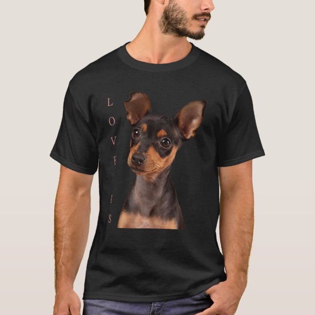Miniature Pinscher Dog Mom Dad T Love Puppy Pet T-Shirt (Front)