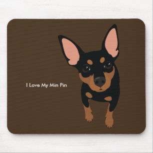 Miniature Pinscher Dog Mousepad (Black Tan)