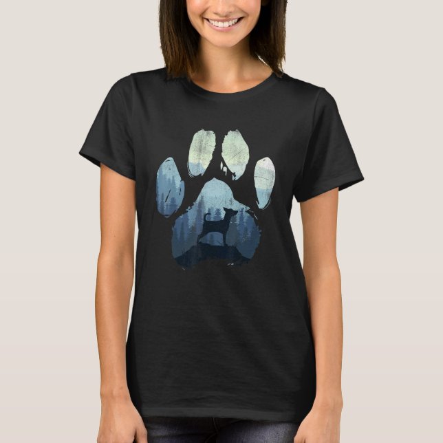 Miniature Pinscher Dog Paw Mom Dad Mountains T-Shirt (Front)