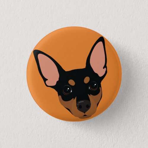 Miniature Pinscher Dog Portrait Pinback Button