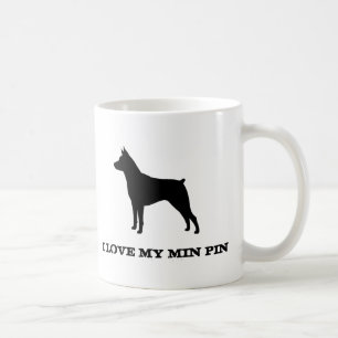 Miniature Pinscher Dog Silhouette MinPin Custom Coffee Mug