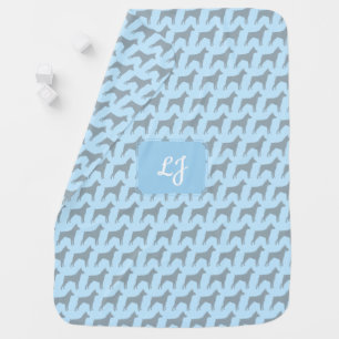 Miniature Pinscher Dog Silhouettes with Your Text Stroller Blanket