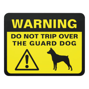 Miniature Pinscher Funny Guard Dog Warning Door Sign