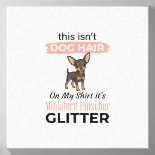 Miniature Pinscher Glitter Funny Dog Shirt Design_ Canvas Photo Tile