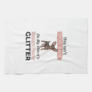 Miniature Pinscher Glitter Funny Dog Shirt Design_ Kitchen Towel