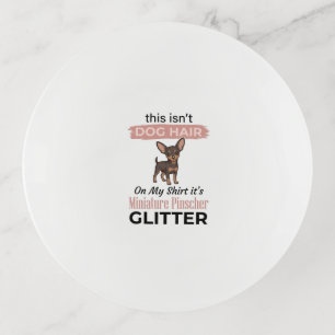 Miniature Pinscher Glitter Funny Dog Shirt Design_ Trinket Tray