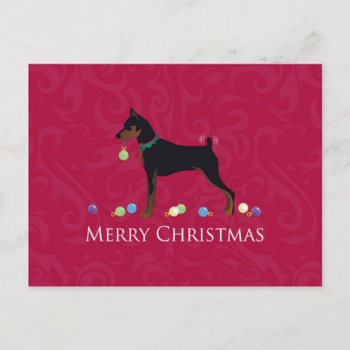 Miniature Pinscher Greetings Holiday Postcard