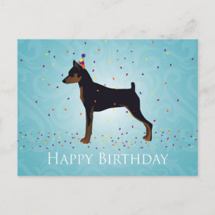 Miniature Pinscher Happy Birthday Design Postcard