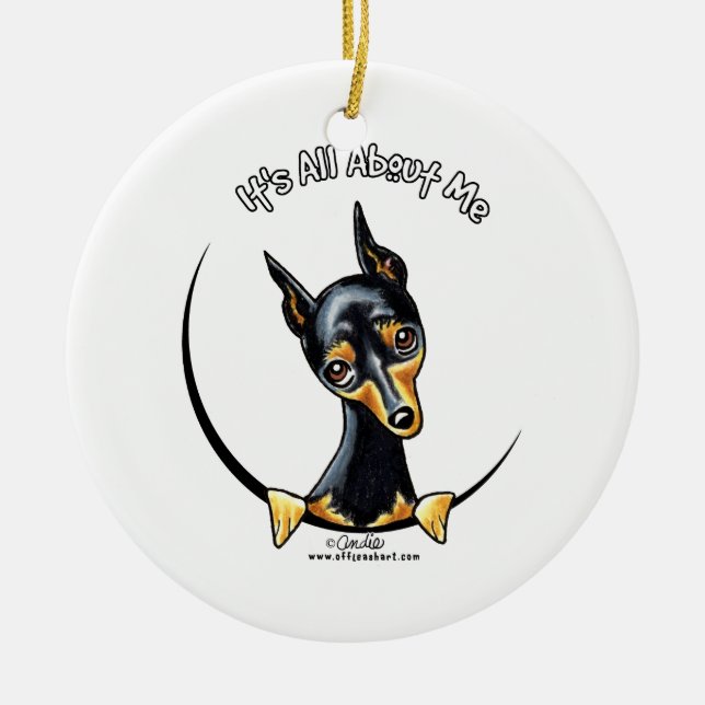 Miniature Pinscher IAAM Ceramic Ornament (Front)