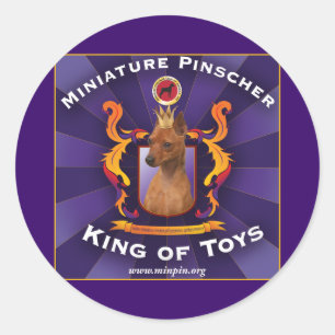 Miniature Pinscher, King of Toys Classic Round Sticker