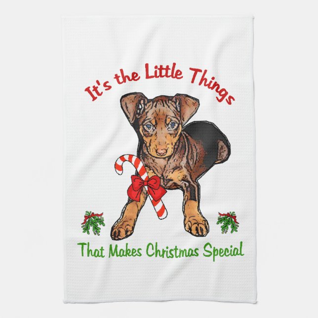 Miniature Pinscher Kitchen Towel (Vertical)