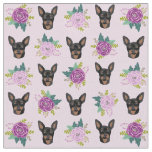 miniature pinscher lavender florals dog fabric