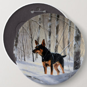 Miniature Pinscher Let It Snow Christmas Button