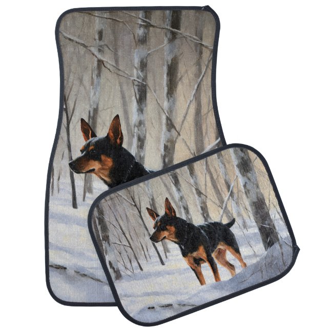 Miniature Pinscher Let It Snow Christmas Car Floor Mat (Set)