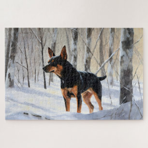 Miniature Pinscher Let It Snow Christmas Jigsaw Puzzle