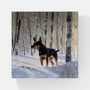 Miniature Pinscher Let It Snow Christmas Paperweight