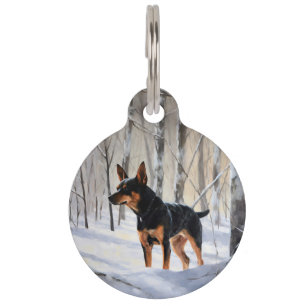 Miniature Pinscher Let It Snow Christmas Pet ID Tag