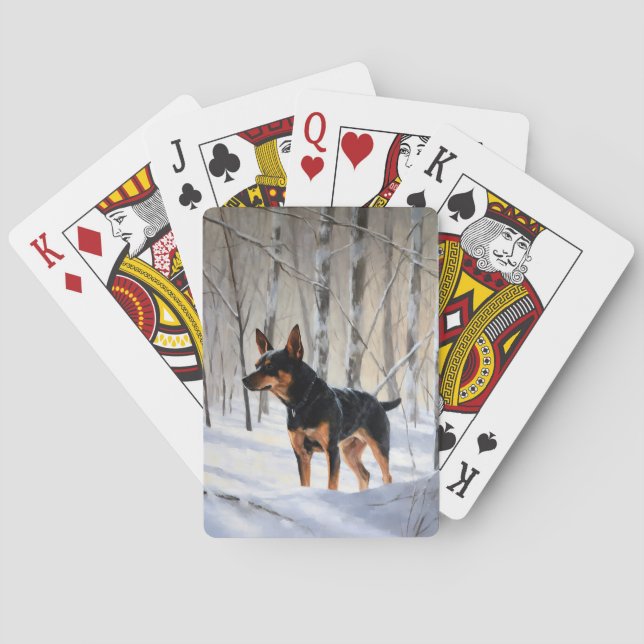 Miniature Pinscher Let It Snow Christmas Poker Cards (Back)