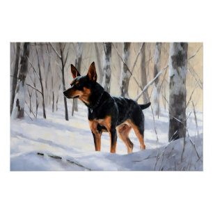 Miniature Pinscher Let It Snow Christmas Poster
