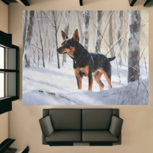 Miniature Pinscher Let It Snow Christmas Rug