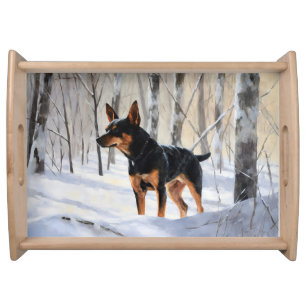 Miniature Pinscher Let It Snow Christmas Serving Tray