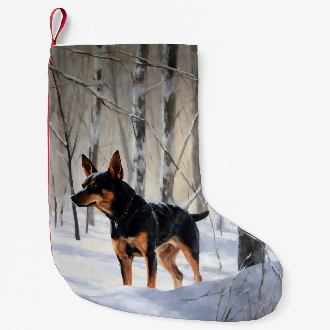 Miniature Pinscher Let It Snow Christmas Small Christmas Stocking (Front)
