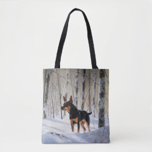 Miniature Pinscher Let It Snow Christmas Tote Bag