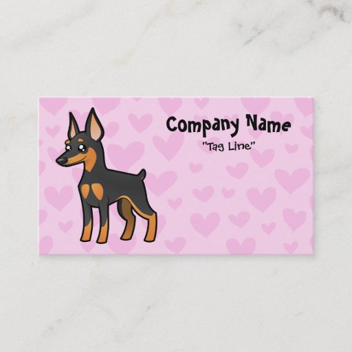 Customizable Miniature Pinscher / Manchester Terrier Love Business Card Templates