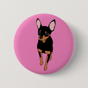 Miniature Pinscher Min Pin Standard Round Button