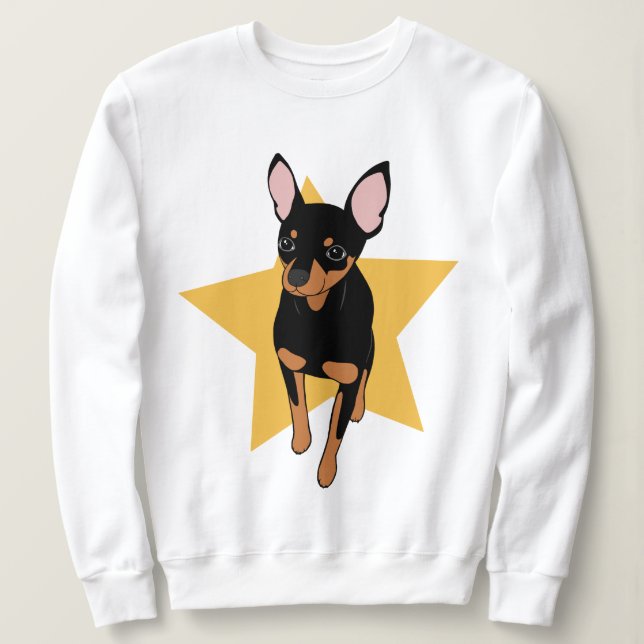 Miniature Pinscher Min Pin Super Star Sweatshirt (Design Front)